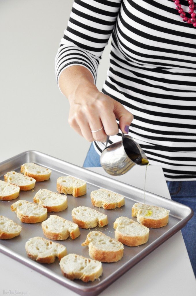 olive oil drizzle on bread