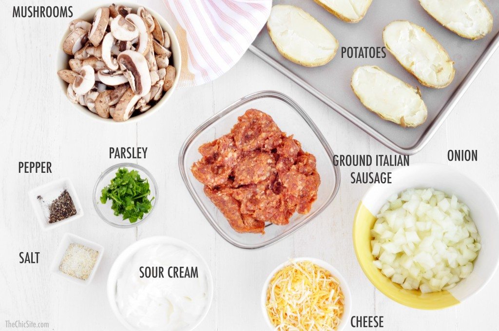 ingredients for twice baked potatoes
