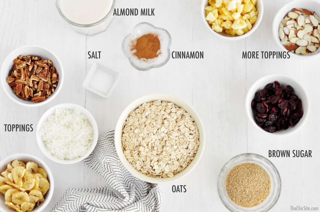 ingredients for oatmeal to go