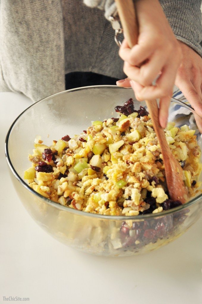 making thanksgiving stuffing