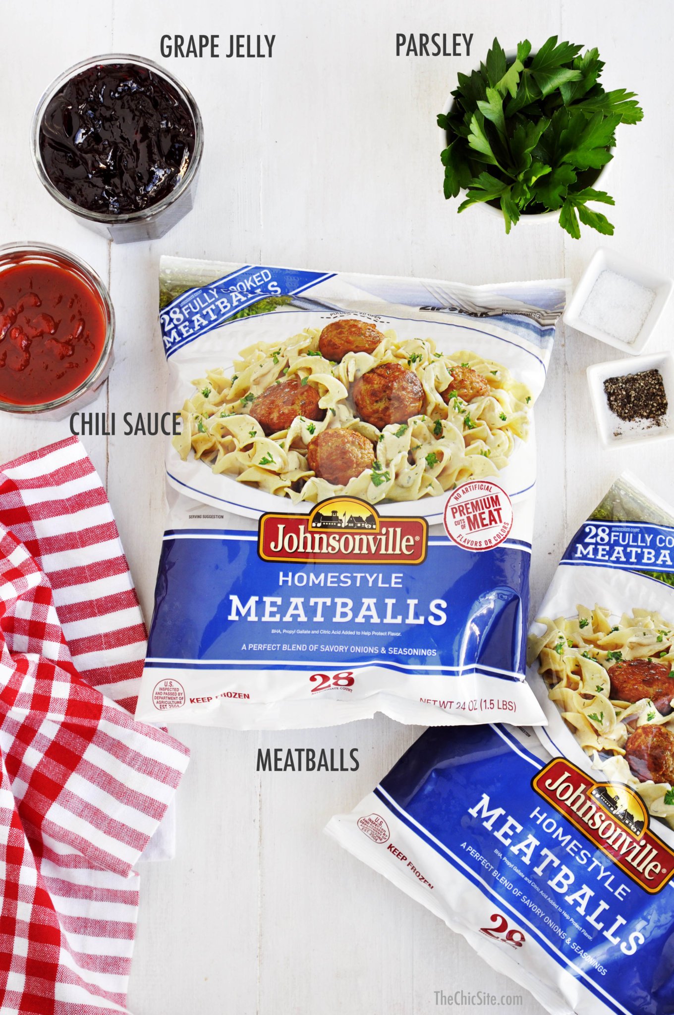 Johnsonville homestyle meatballs, sweet and spicy meatballs
