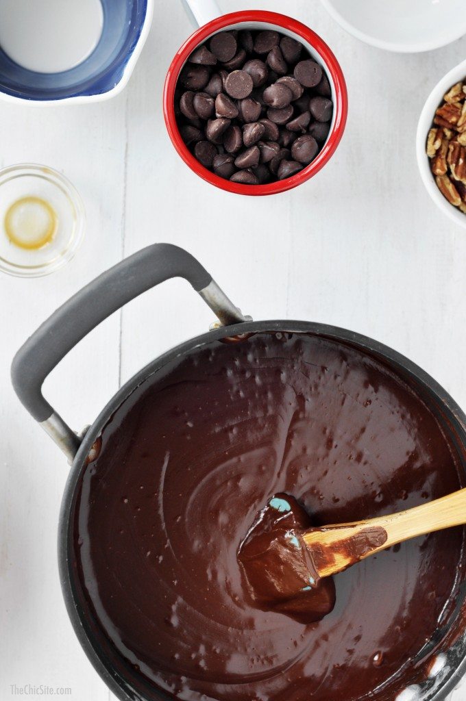 glossy melted chocolate