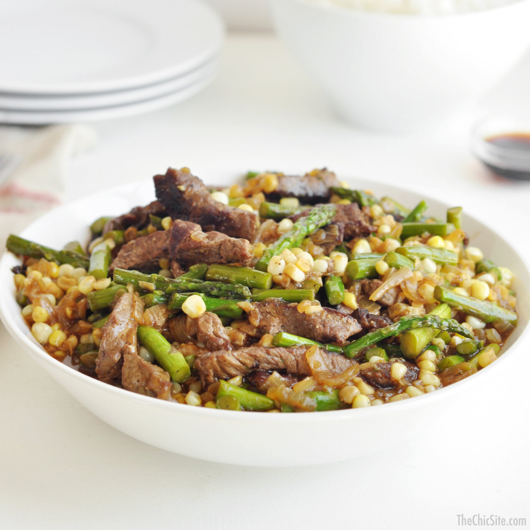 Fresh Corn and Asparagus Beef StirFry Rachel Hollis