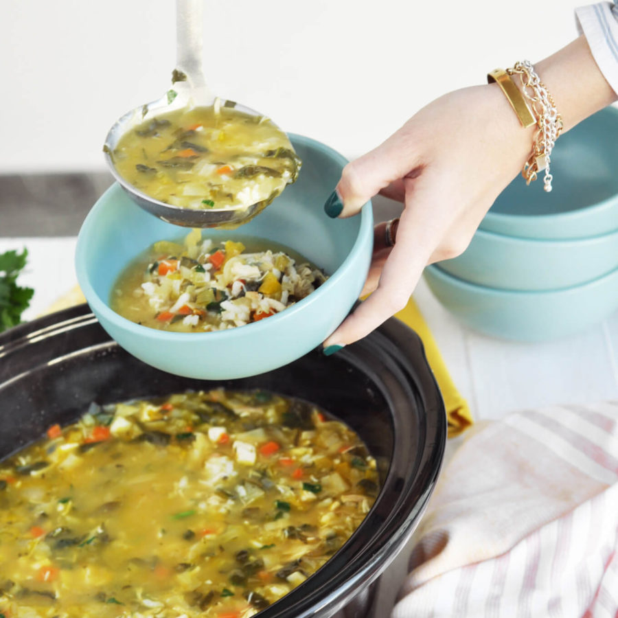 Slow Cooker Chicken Artichoke Soup