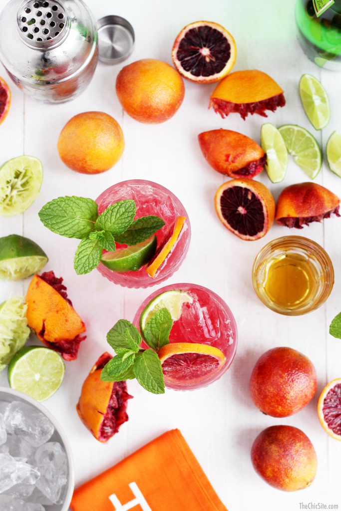 blood orange mojitos