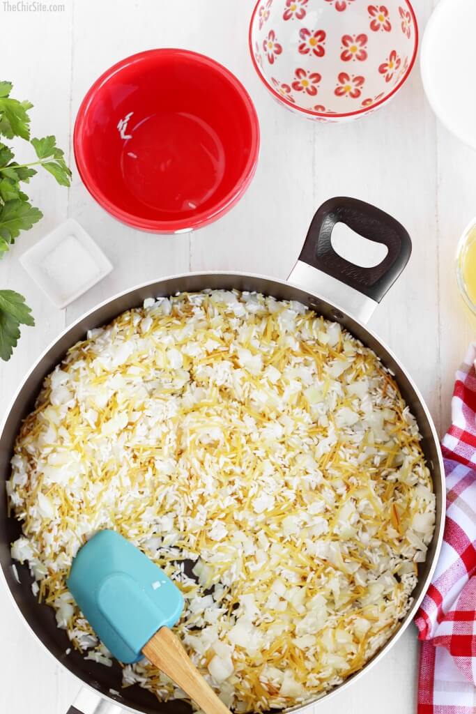 cooking rice on the stove