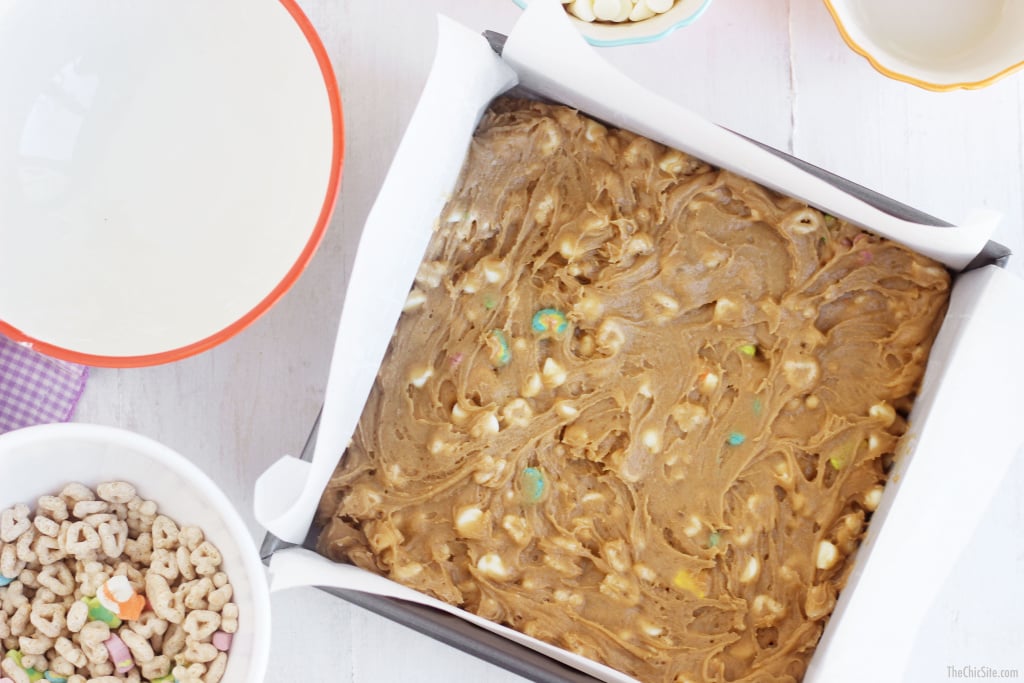 blondie dough in pan