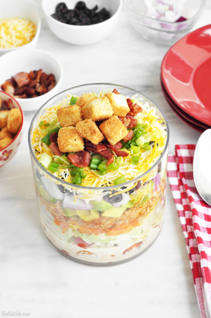 Summer salads | BBQ Chicken Layered Salad | The Chic Site