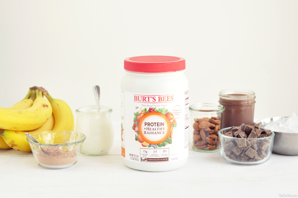 ingredients for chocolate smoothie